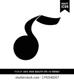 Nota musical Diseño plano. Ilustración aislada Eps 10. 
Perfecto para el diseño del sitio web, icono vector color negro de 
icono sencillo plano. vector de ilustración del kit UI Essentials 
de desarrollo de aplicaciones móviles