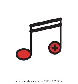 Music Note Flat Icon Color Design Vector Template Illustration