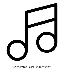Music Note Flat Icon Isolated On White Background