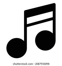 Music Note Flat Icon Isolated On White Background