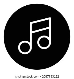 Music Note Flat Icon Isolated On White Background