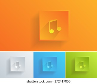 Music Note Flat Icon Set