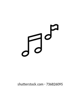 Music note flat icon. Single high quality outline symbol of happy birthday for web design or mobile app. Thin line signs of holiday for design logo, visit card, etc. Outline logo of celebration