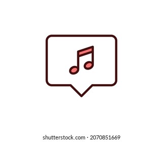 Music note flat icon. Thin line signs for design logo, visit card, etc. Single high-quality outline symbol for web design or mobile app. Siign outline pictogram.