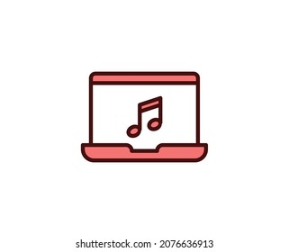 Symbol für Musik-Noten Leuchtende Zeichen für Design-Logo, Visitenkarte usw. Einmaliges, qualitativ hochwertiges Umrisssymbol für Webdesign oder mobile App. Umrisspiktogramm.