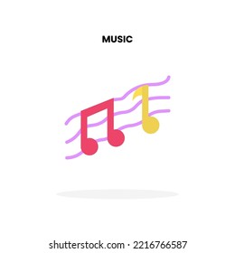 Music note flat icon. Vector illustration on white background. Can used for digital product, presentation, UI and many more.