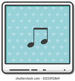 Music note flat vector icon.