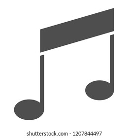 Music note glyph icon, musical and sound, melody sign, vector graphics, a solid pattern on a white background, eps 10.