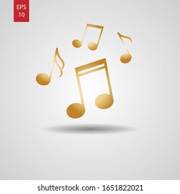 Music note in gold vector. Eps 10