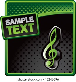 music note green and black halftone template