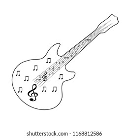 Music note with guitar