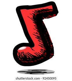 Music note hand drawing cartoon sketch illustration in childish doodle style