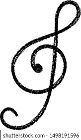 Music note hand drawn doodle crayon style drawing