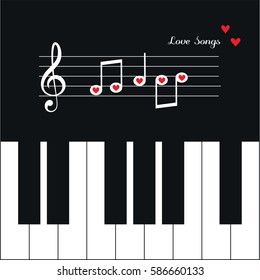 Music note with heart.