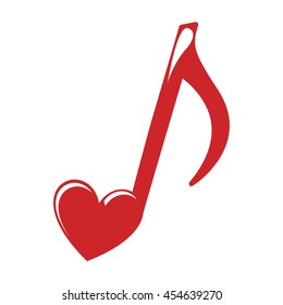 music note heart love icon  graphic isolated vector