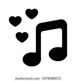 Music note with heart symbol concept of romantic music vector