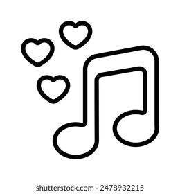 Music note with heart symbol concept of romantic music vector