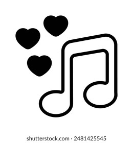 Music note with heart symbol concept of romantic music vector