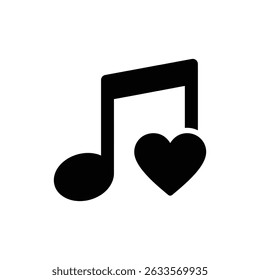 Music Note with Heart Symbolizing Mood Boost and Emotional Health