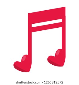 music note with hearts