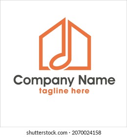 Music note with house icon.