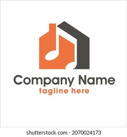 Music note with house icon.