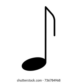 Music note icon. 96x96 for Web Graphics and Apps.  Simple Minimal Pictogram. Vector