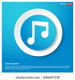 Music note icon Abstract Blue Web Sticker Button