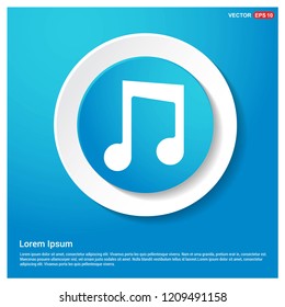 Music note icon Abstract Blue Web Sticker Button - Free vector icon