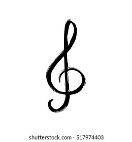 Music note icon. 
Music note background.
Hand drawn vector Illustration