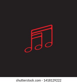 Music note Icon black background Vector illustration design