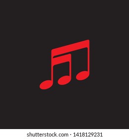 Music note Icon black background Vector illustration design
