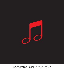Music note Icon black background Vector illustration design