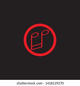 Music note Icon black background Vector illustration design