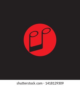 Music note Icon black background Vector illustration design