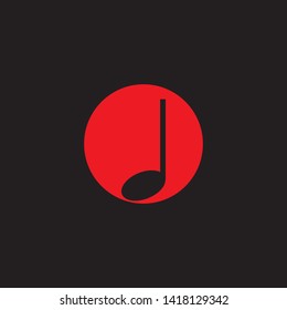 Music note Icon black background Vector illustration design