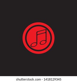 Music note Icon black background Vector illustration design