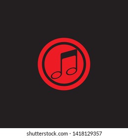 Music note Icon black background Vector illustration design