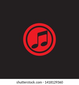 Music note Icon black background Vector illustration design