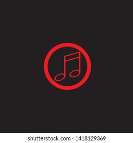 Music note Icon black background Vector illustration design