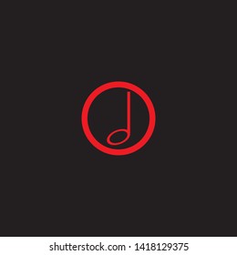 Music note Icon black background Vector illustration design