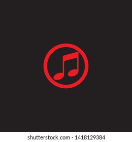 Music note Icon black background Vector illustration design