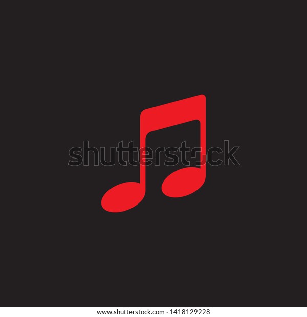 Music Note Icon Black Background Vector Stock Vector Royalty Free