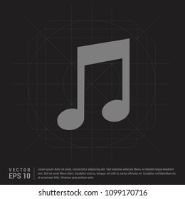 Music note icon - Black Creative Background