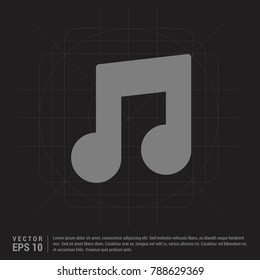 Music note icon - Black Creative Background