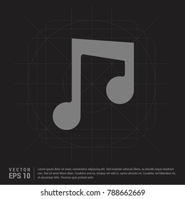 Music note icon - Black Creative Background