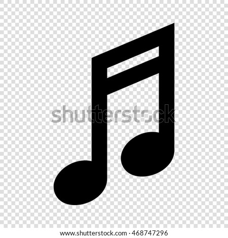 Music Note Icon Black On Transparent Stock Vector (Royalty Free