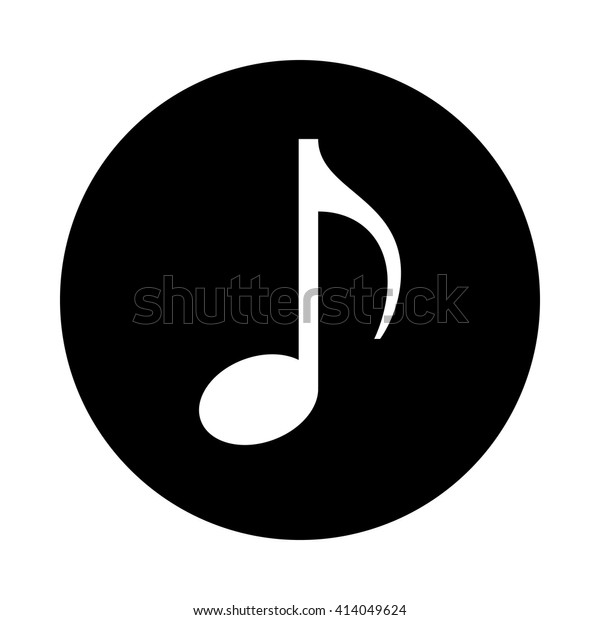 Music Note Icon Black Round Icon Stock Vector Royalty Free