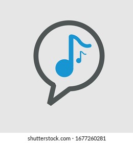 Music note icon Black vector graphic element.