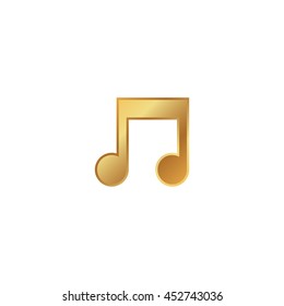 music note icon or button in flat style with long shadow, isolated vector illustration on transparent background